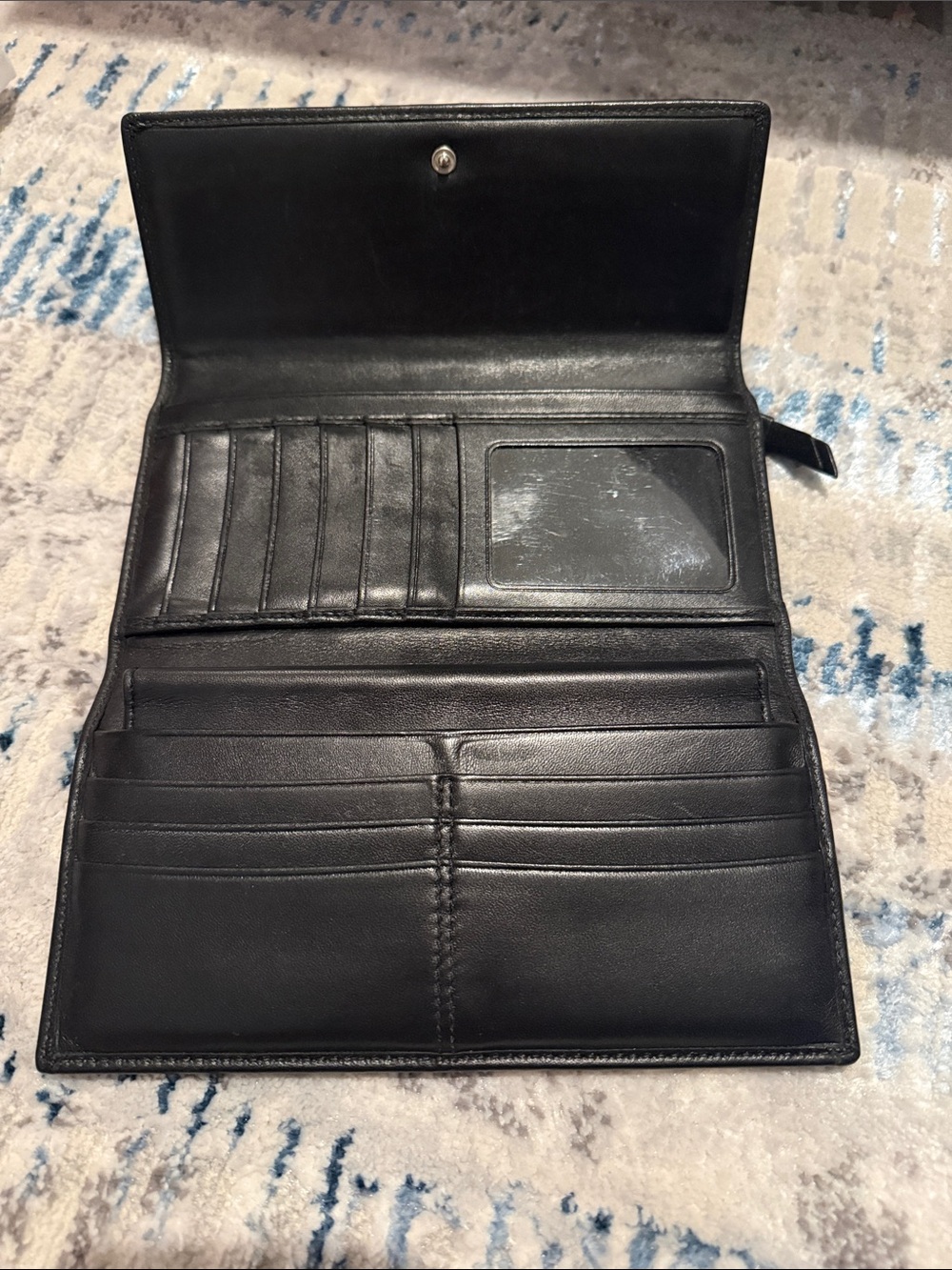Coach Khaki and Black Signature Continental Wallet - Picture 3 of 4